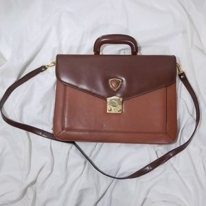 NWT Adriana Genuine Leather Brown Portfolio Bag